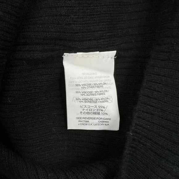 MADEWELL Sweater Womens Small Black Ruffle Sleeve Pullover Crew neck Ribbed - Picture 8 of 12